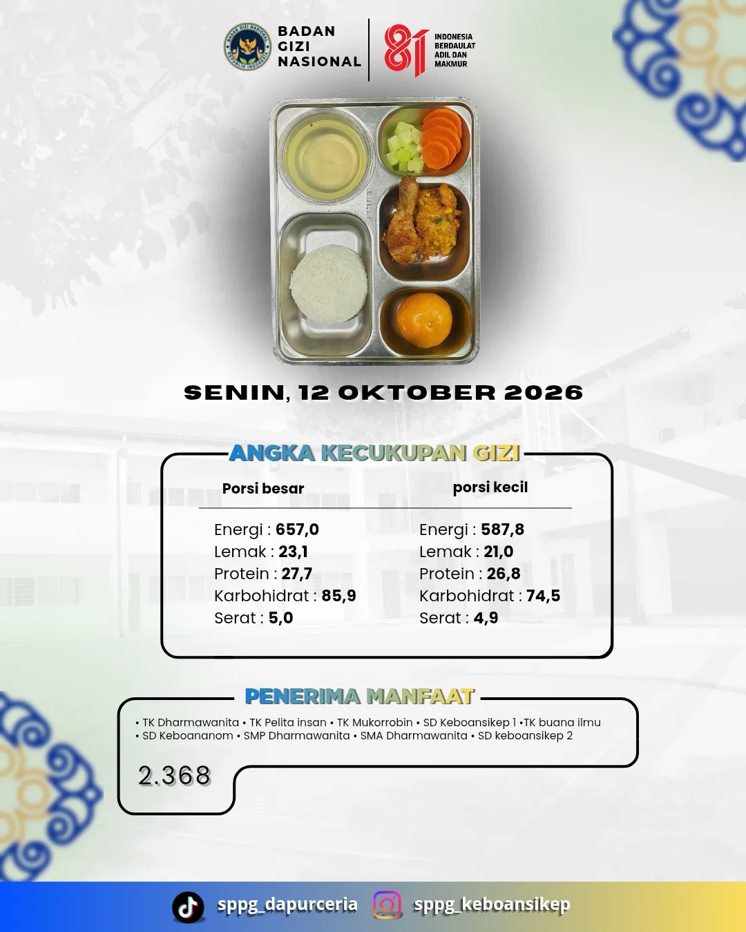 MBG - 12 Oktober 2026