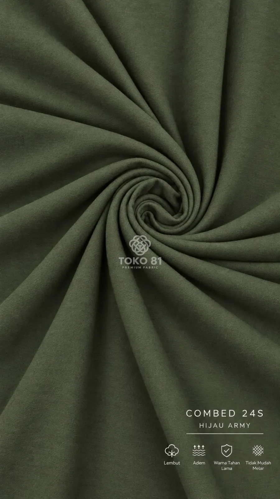 Kain Combed 24's - Hijau Army